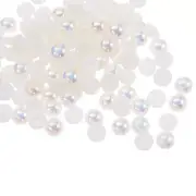 720pcs ABS Half Pearl Beads 6mm Flat Back Imitation Pearl Colorful Beige