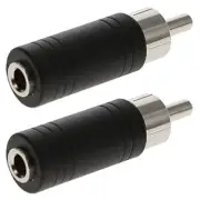 2x RCA Male Plug to 3.5mm 1/8'' Mono Female Jack Adapter Converter