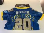 NWT - Snoop Dogg DELUXE PET JERSEY - Size L - Light Blue/Yellow SUPERBOWL