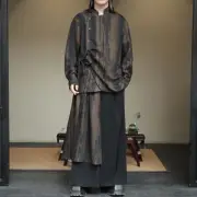 Chinese Style Suit Set Men's New Spring Set Shirt Loose Casual Skirt Pants Sets