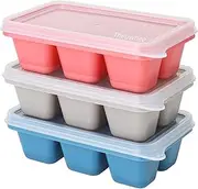 Theuwnee Mini Size 3 Packs Ice Cube Tray, Easy-Release Small Ice Moulds with Removeable Lids, Perfect for Drinks, Freezer, Baby Food, Whiskey and Cocktail, LFGB Certified and BPA Free