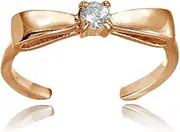 [Hoops & Loops] Sterling Silver Cubic Zirconia Bow Tie Toe Ring