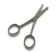 4.5" Straight Mustache Nose Ear Beard Hair Remover Scissors Trimmer Safety Tips