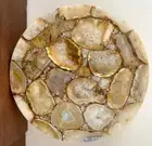 18" Agate Side End Table Top Natural stones Handmade Work
