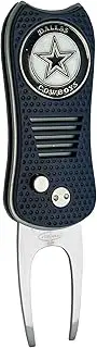 Team Golf NFL Dallas Cowboys Retractable Divot Tool with Double-Sided Magnetic Ball Marker, Features Patented Single Prong Design, Causes Less Damage to Greens