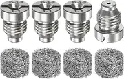 uxcell 4-Set Foam Cannon Orifice Nozzle, 1.1mm Stainless Steel Universal Thread Tips with Foam Maker for Snow Foam Lance/Garden Hose/Kitchen Cleaner, Sprayer Connector Replacement Nozzles