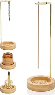 ZenBless Eco-Friend Incense Holder for Sticks, Upside-Down Incense Burner,7 Chakra Bamboo Insence-Stick Holder with Brass Incense Stick Stand Palo Santo Holder, Decoration for Meditation Yoga Spa Room