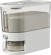 Rice Dispenser, Detachable Clear PP Plastic Rice Container with Measuring Cup Kitchen Organization for Cereal Oatmeal Coffee Bean Soybean Corn, 5kg-