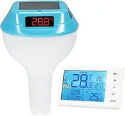WUISOLQP Pool Thermometer with LED Digital Gauge for Accurate Water Temperature Monitoring and RGB Ambient Light Child Lock, Cyan