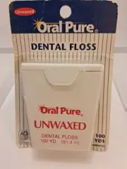 Vintage 1980's Oral Pure Dental Floss Unwaxed 100 Yds Kmart