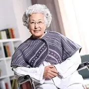 [TENOXE] Thickened Wheelchair Care Shawl, Wearable Blanket Shawl with Buttons, Plush Throw Blanket Scarf Neck Shoulder Blanket Pad, Suitable ​for Aged Care Products