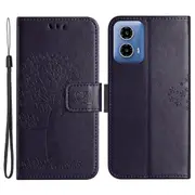 For Motorola Moto G24 Power Imprinted Pattern Wallet Phone Case PU Leather Phone Cover