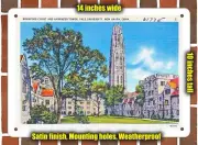 METAL SIGN - Connecticut Postcard - Branford Court and Harkness Tower, Yale Uni