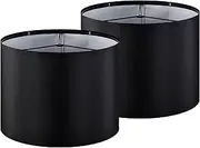 GOSO Large Drum Lamp Shades for Floor Lamps Table Lamps -16 * 16 * 12 inch (Spider) Black Lampshades Replacement, Night Stand Lights for Living Room -Rustic Barrel Modern, Required Assembly