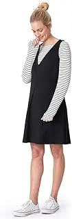 [Seraphine] Womens Striped Casual A Line Tops Leggings in Blck/WHT