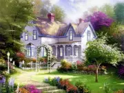 Chart Needlework Embroidery Counted Cross Stitch Patterns - Springtime Villa