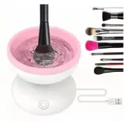 Electric Makeup Brush Cleaner Machine Cosmetic Cleanser Tool Pink & white New
