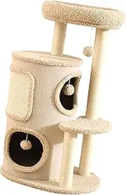 Cat Tree Cat House Pet Supplies Multi Layer with Hanging Toy Ball Activity Center Stylish Scratching Post Climbing Frame