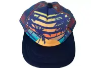 Tommy Bahama Sunset Striped Navy Blue Trucker Mesh Hat Cap Boys NEW S/M