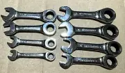 Set of Metric and SAE Gearwrench Stubby Ratcheting Wrenches *8 pieces* E68