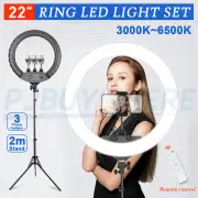 22" 6500K Dimmable Diva LED Ring Light Diffuser With Stand Make Up Studio Video