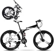 Mountain bike outdoor folding bike Outdoor folding bicycle 26 inch off-road suspension bicycle, male and female adult ladies bicycle, commuter bike foldable commuter bike speed-27 double disc brake fa