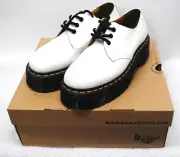 Dr Martens Womens Size 9 White Leather 1461 Quad Retro Platform Shoes New