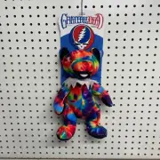 Dog Toy Plush Fabdog Grateful Dead Tie Dye Squeaker Bear Large 12" - New