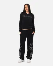 [ED HARDY] Ed Hardy Women's Raver Trackpants Black - Size S S Black