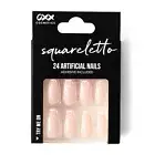 OXX Cosmetics 24 Pack Artificial Nails with Adhesive - Squareletto Shape,