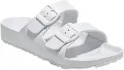 [Generic] Woman's Double Buckle EVA Sandals Comfortable Rubber Waterproof Plastic Two Strap Footbed Foam Slip on Slide Sandals