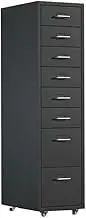 Filing Cabinet 8 Layers of Large-Capacity Metal File Cabinet Multifunctional File Data Organizing Cabinet Office Storage Drawer Cabinet File Storage Cabinets(Black)