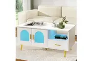 Artiss LED Coffee Table Shelf Drawer Storage