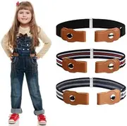 [xianynow] Pack of 3 belts without buckle elastic belt children, black, Für Kinder geeignet