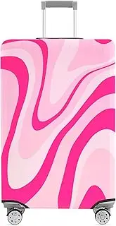 [CenviaLuxy] Luggage Cover for Suitcase Elastic Suitcase Cover Protector, Carry On Luggage Sleeve Anti Scratch Travel Essentials, Pink Ripple, M（23-26inch）