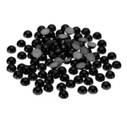 600Pcs Flatback Pearls Beads, 8mm Flatback Pearls, Black