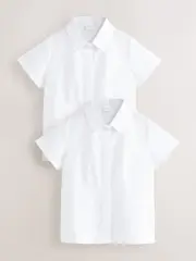 White Fitted Cap Sleeve Cotton Rich Stretch Premium School Shirts 2 Pack (3-18yrs) (AW4660) | $24 - $39