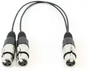 MaxAV Dual XLR Y Splitter Adapter Cable 1x Female to 2X Female F-F