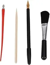 KONTONTY 4 Pack Scratch Painting Tools Set Diy Pen Brush Stick Scratch Pad for Boys and Girls Artists