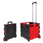 Foldable Shopping Cart Portable Collapsible Folding Grocery Trolley Crate Wheel