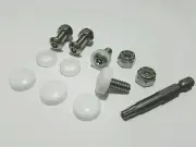 4 License Plate Tag Frame IMPORT Metric Fasteners Screws White Caps cover