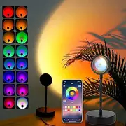 [QUIGO] Sunset Lamp Sunset Lamp Night Light LED Bedroom Neon Projector Light Led Gaming Bedside Lamp/Desk Lamp RGB Ambiance Decoration Bedroom Girl Aesthetic Room Decor