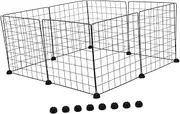 Rabbit Playpen Small Animal Pet Fence DIY Metal Wire Grid Panel Indoor Outdoor Pet Yard Fence Versatile Enclosure