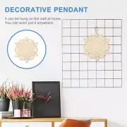 Macrame Wall Hanging Grid Decorative Wood Chips Home Decoration Snowflake