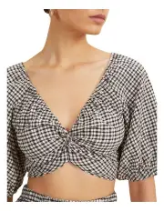 [Seed Heritage] Gingham Twist Front Crop Top