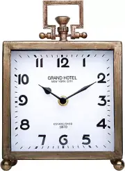 NIKKY HOME Metal Table Clock, Silent Non-Ticking Classic Battery Rose Gold