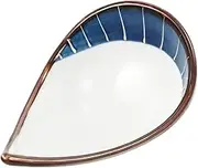 Amosfun Elegant Japanese Style Ceramic Sushi Plate Delicate Tableware for Appetizers Snacks and Dipping Sauces Storage Holder for Cold Food for Restaurants Bars and Homes