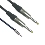 ACL 1/8 3.5 mm TRS Stereo to Dual 1/4 6.35mm Mono Jack Stereo Unbalanced Cable Y-Splitter Aux Mini Jack to Jack Breakout Cord