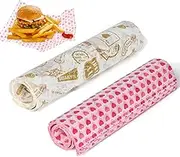 100Pcs Food Grade Wrap Paper, Sandwich Wrapping Paper, Food Grade Wrap Paper Greaseproof Sandwich Wrap Paper, Food Wrapping Paper, for Breads, French Fries, Sandwiches, Burgers, Hot Dogs(2 Pattern)
