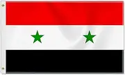 Large 3×5 FT Syria Flag, Big 75D Syrians National Outdoor Banner,DecorGarden With Brass Gromment